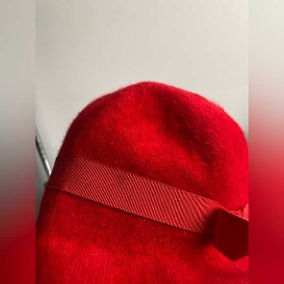 Betmar Angora Wool Blend bucket‎ hat with ribbon trim Red - Picture 6 of 9